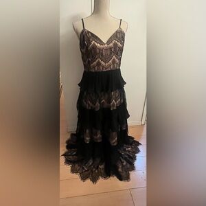Black Lace Maxi Dress Whimsy Goth LARGE